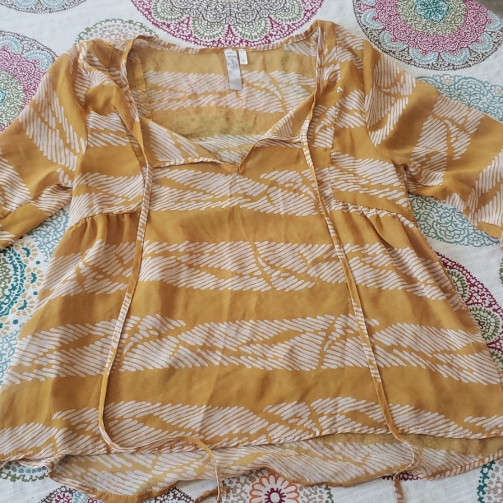 Mustard peasant top